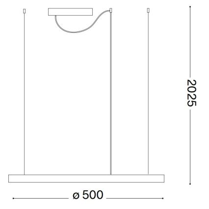Ideal Lux - LED Chandelier on a string ORACLE SLIM LED/32W/230V 4000K d. 50 cm black