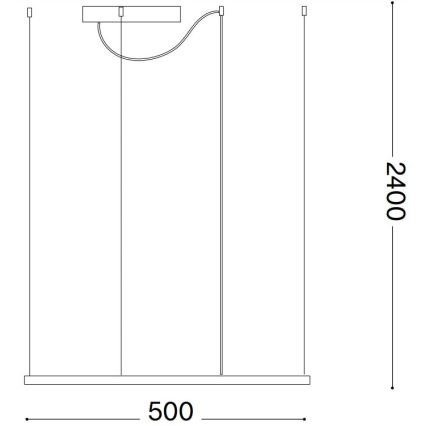 Ideal Lux - LED Chandelier on a string ORACLE SLIM LED/33W/230V 3000K 50x50 cm black