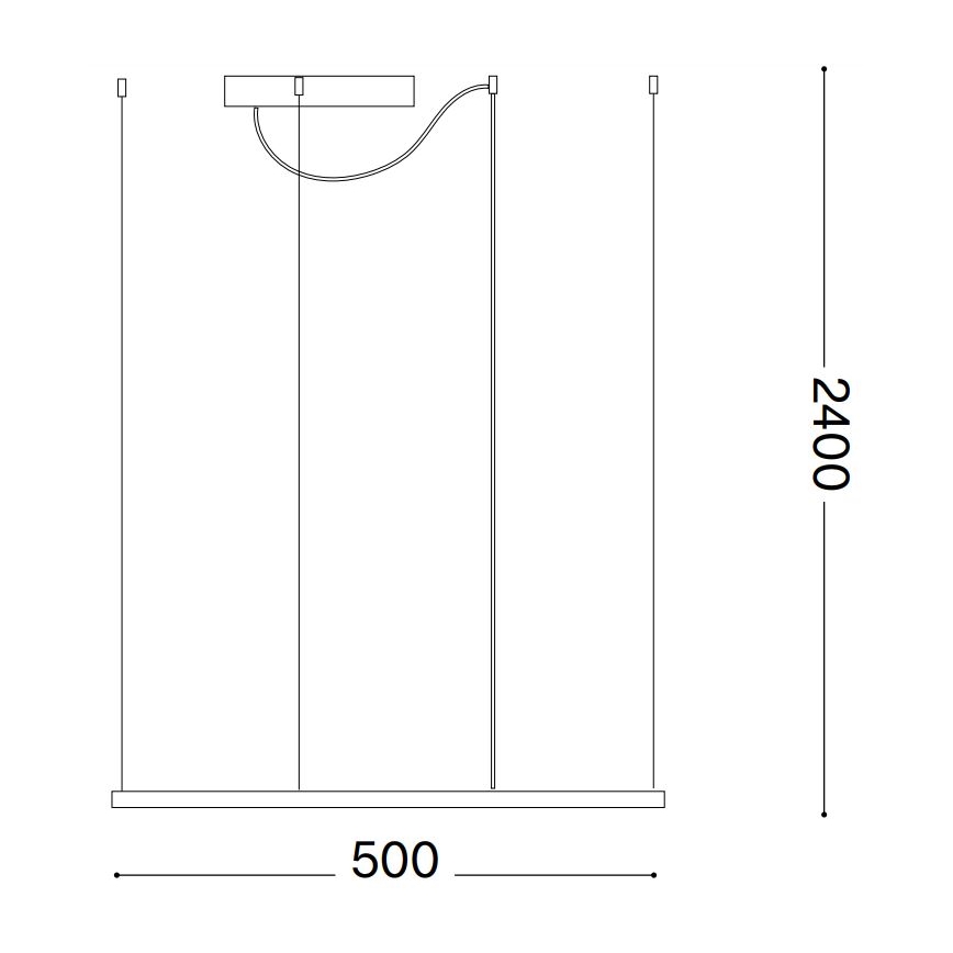 Ideal Lux - LED Chandelier on a string ORACLE SLIM LED/33W/230V 3000K 50x50 cm black