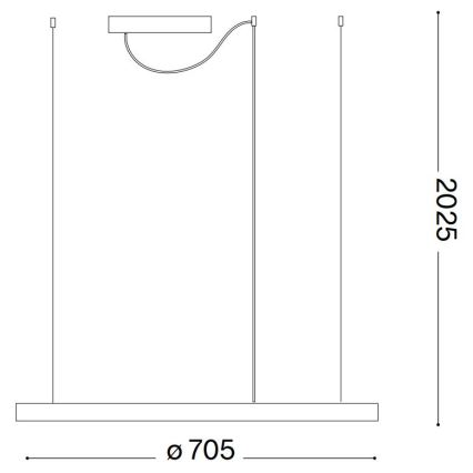 Ideal Lux - LED Chandelier on a string ORACLE SLIM LED/38W/230V 3000K d. 70 cm black