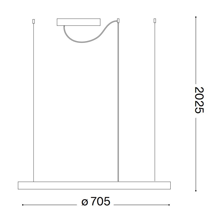 Ideal Lux - LED Chandelier on a string ORACLE SLIM LED/38W/230V 3000K d. 70 cm black