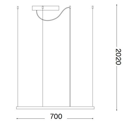 Ideal Lux - LED Chandelier on a string ORACLE SLIM LED/41W/230V 3000K 70x70 cm black