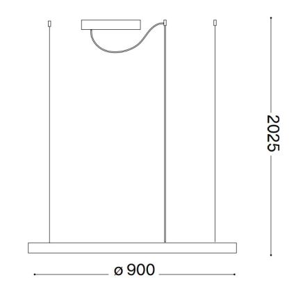 Ideal Lux - LED Dimmable chandelier on a string ORACLE SLIM LED/43W/230V 3000K d. 90 cm black