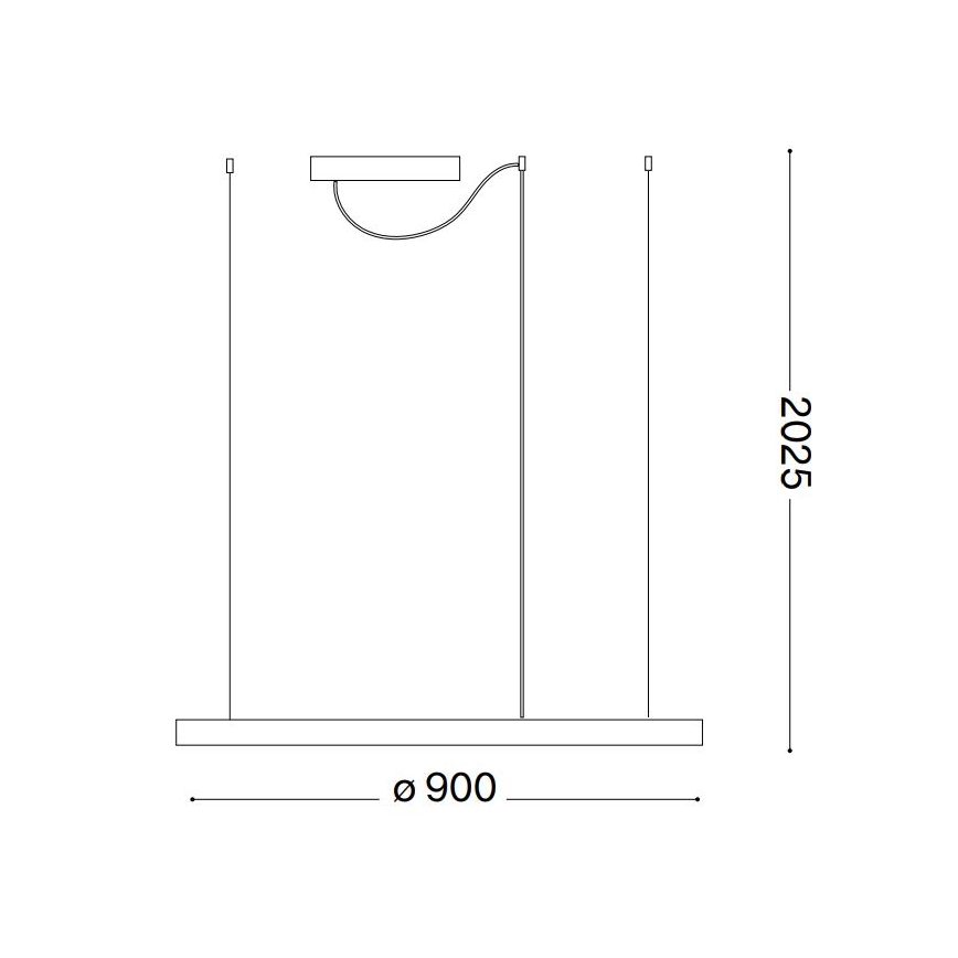 Ideal Lux - LED Dimmable chandelier on a string ORACLE SLIM LED/43W/230V 3000K d. 90 cm black