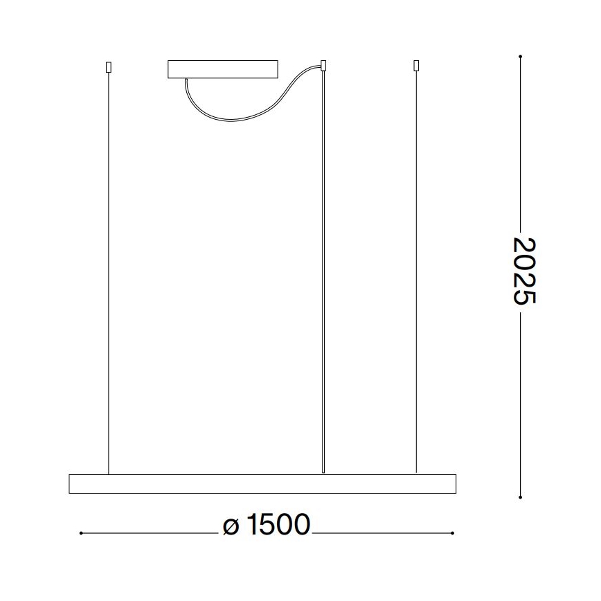 Ideal Lux - LED Dimmable chandelier on a string ORACLE SLIM LED/76W/230V 3000K d. 150 cm black