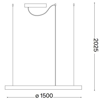 Ideal Lux - LED Chandelier on a string ORACLE SLIM LED/83W/230V 2700K d. 150 cm black