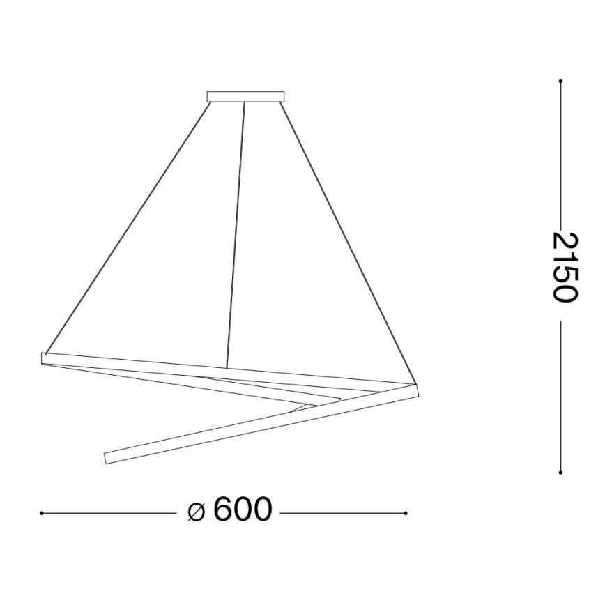 Ideal Lux - LED Chandelier on a string OZ LED/47W/230V d. 60 cm CRI 90 black