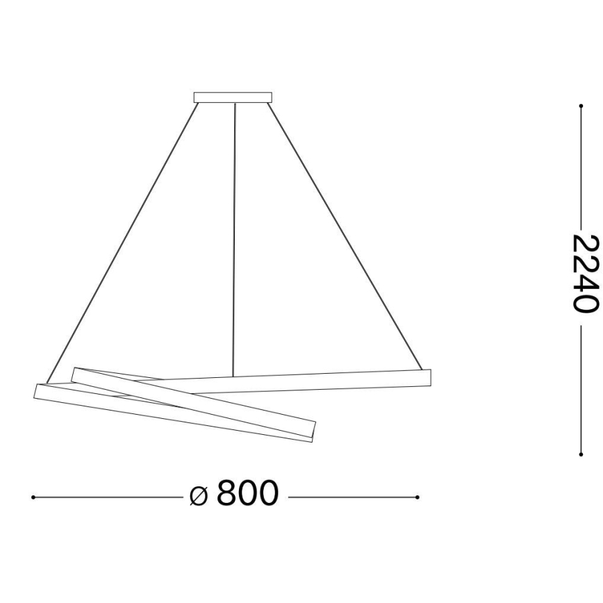 Ideal Lux - LED Chandelier on a string OZ LED/52W/230V d. 80 cm CRI 90 black