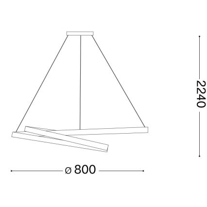 Ideal Lux - LED Chandelier on a string OZ LED/52W/230V d. 80 cm CRI 90 gold