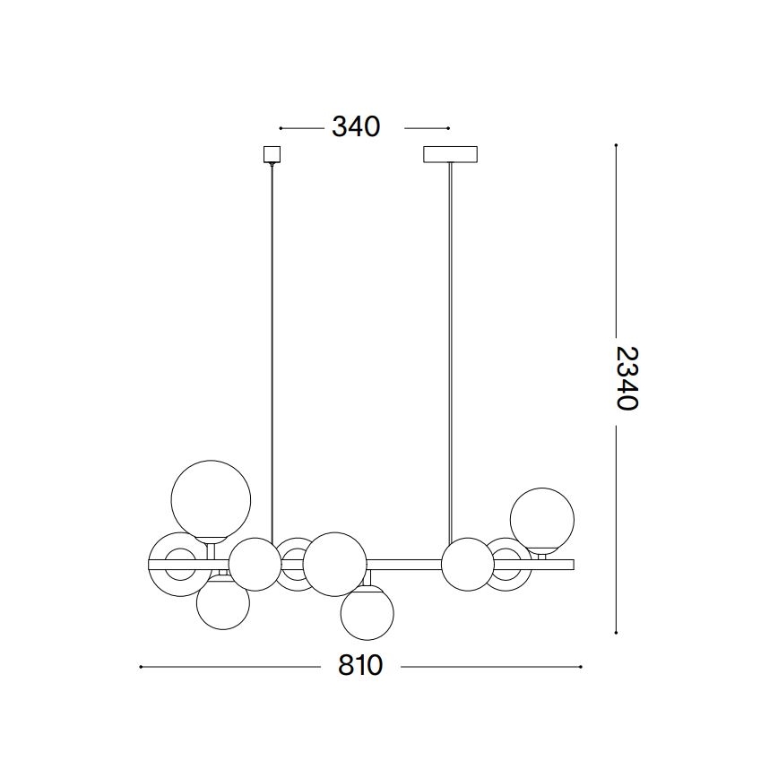 Ideal Lux - LED Chandelier on a string PERLAGE 10xG9/3W/230V 81 cm gold/smoky