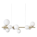 Ideal Lux - LED Chandelier on a string PERLAGE 10xG9/3W/230V 81 cm gold/white
