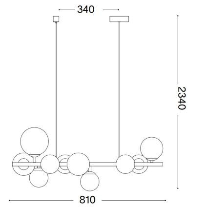 Ideal Lux - LED Chandelier on a string PERLAGE 10xG9/3W/230V 81 cm gold/white