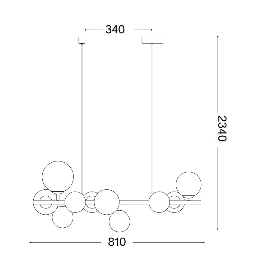 Ideal Lux - LED Chandelier on a string PERLAGE 10xG9/3W/230V 81 cm gold/white