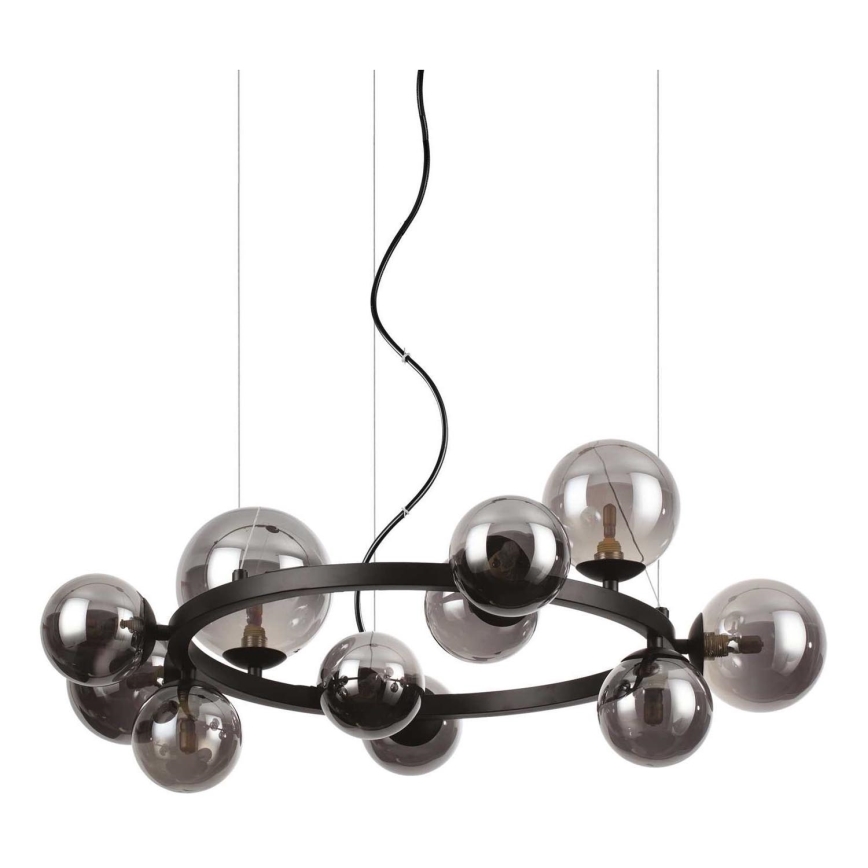Ideal Lux - LED Chandelier on a string PERLAGE 11xG9/3W/230V d. 73 cm black/smoky