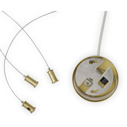 Ideal Lux - LED Chandelier on a string PERLAGE 11xG9/3W/230V d. 73 cm gold/smoky