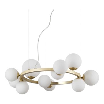 Ideal Lux - LED Chandelier on a string PERLAGE 11xG9/3W/230V d. 73 cm gold/white