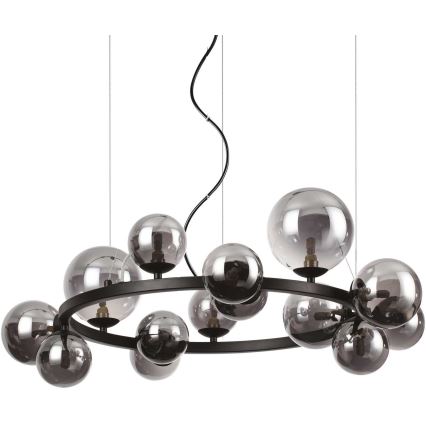 Ideal Lux - LED Chandelier on a string PERLAGE 14xG9/3W/230V d. 85 cm black/smoky