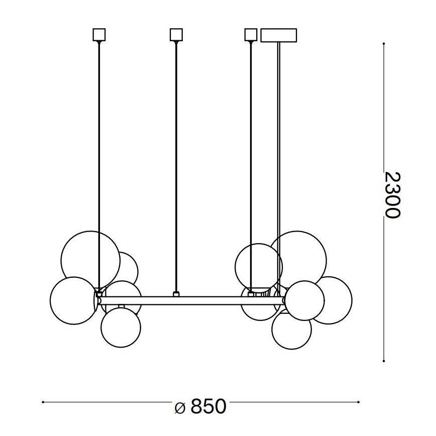 Ideal Lux - LED Chandelier on a string PERLAGE 14xG9/3W/230V d. 85 cm gold/white