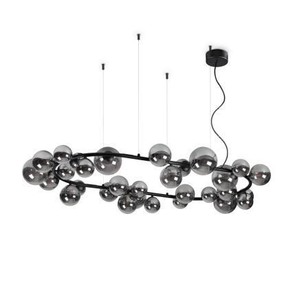 Ideal Lux - LED Chandelier on a string PERLAGE 30xG9/3W/230V 143 cm black/smoky