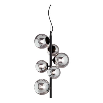 Ideal Lux - LED Chandelier on a string PERLAGE 6xG9/3W/230V d. 26 cm black/smoky