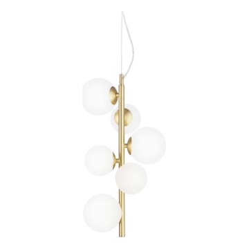 Ideal Lux - LED Chandelier on a string PERLAGE 6xG9/3W/230V d. 26 cm gold/white