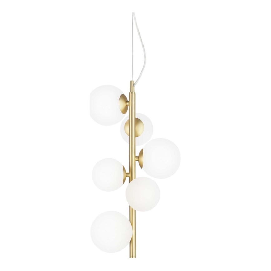 Ideal Lux - LED Chandelier on a string PERLAGE 6xG9/3W/230V d. 26 cm gold/white