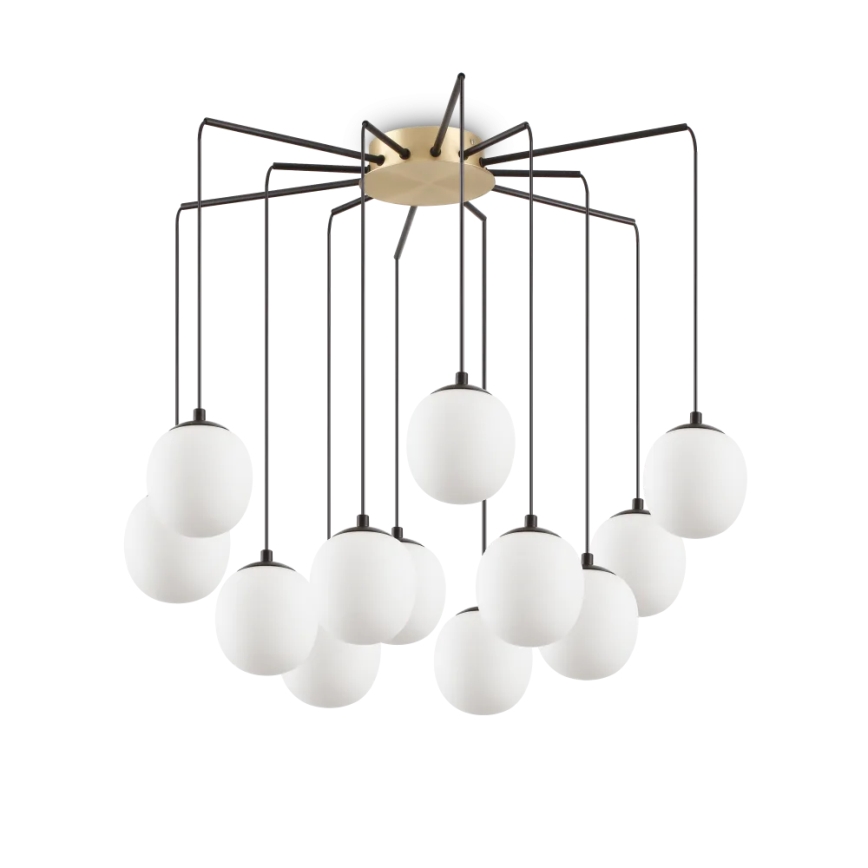 Ideal Lux - LED Chandelier on a string RHAPSODY 12xG9/3W/230V brass