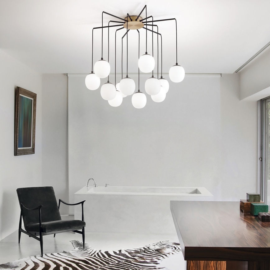 Ideal Lux - LED Chandelier on a string RHAPSODY 12xG9/3W/230V brass