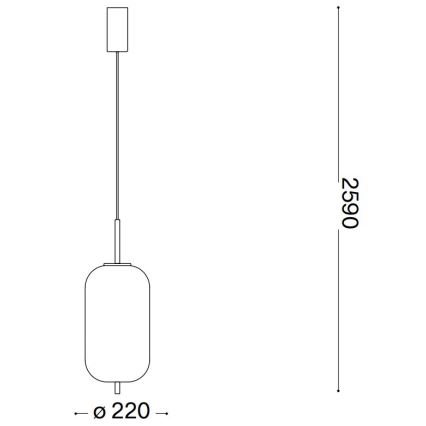 Ideal Lux - LED Chandelier on a string UMILE LED/20W/230V d. 22 cm CRI 90 brass/white
