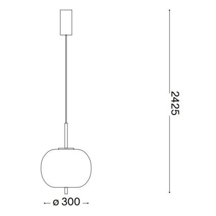 Ideal Lux - LED Chandelier on a string UMILE LED/20W/230V d. 30 cm CRI 90 brass/white