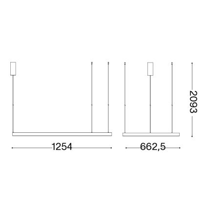 Ideal Lux - LED Chandelier on a string WAVES LED/45W/230V CRI 90 black