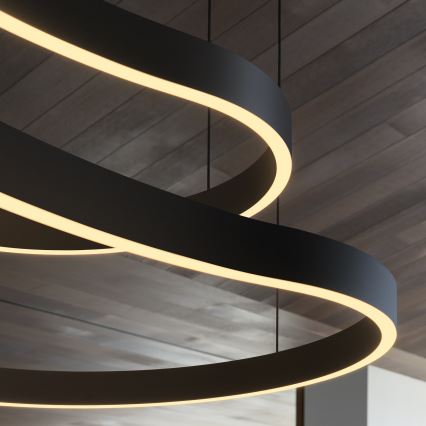 Ideal Lux - LED Chandelier on a string WAVES LED/54W/230V CRI 90 black