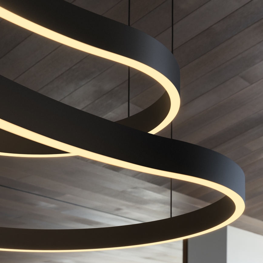 Ideal Lux - LED Chandelier on a string WAVES LED/54W/230V CRI 90 black