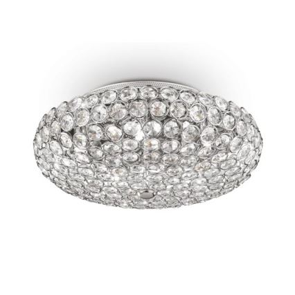 Ideal Lux - LED Crystal ceiling light KING 5xG9/3W/230V d. 38 cm shiny chrome