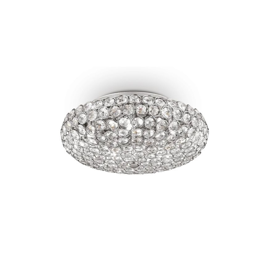 Ideal Lux - LED Crystal ceiling light KING 5xG9/3W/230V d. 38 cm shiny chrome