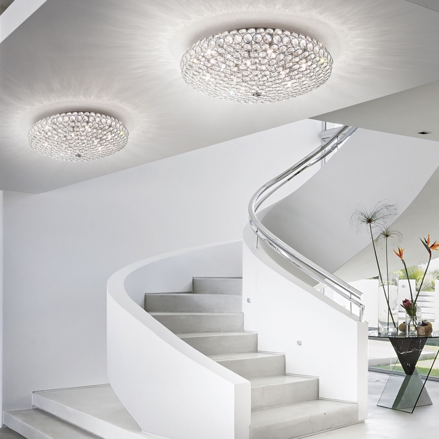 Ideal Lux - LED Crystal ceiling light KING 9xG9/3W/230V d. 53,5 cm shiny chrome