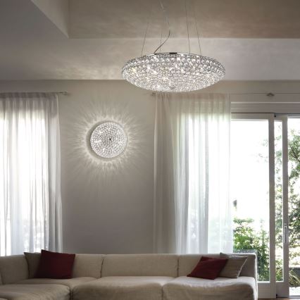 Ideal Lux - LED Crystal ceiling light KING 9xG9/3W/230V d. 53,5 cm shiny chrome