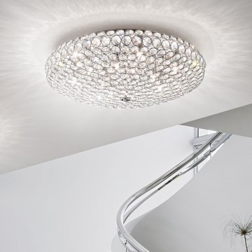 Ideal Lux - LED Crystal ceiling light KING 9xG9/3W/230V d. 53,5 cm shiny chrome