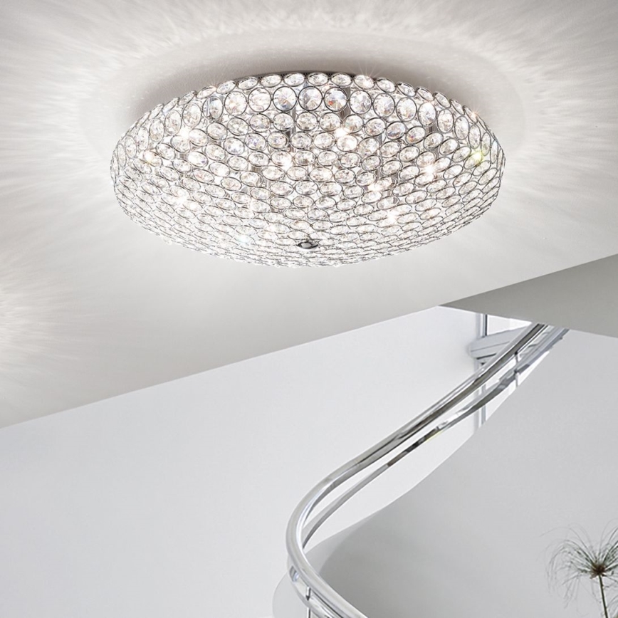 Ideal Lux - LED Crystal ceiling light KING 9xG9/3W/230V d. 53,5 cm shiny chrome