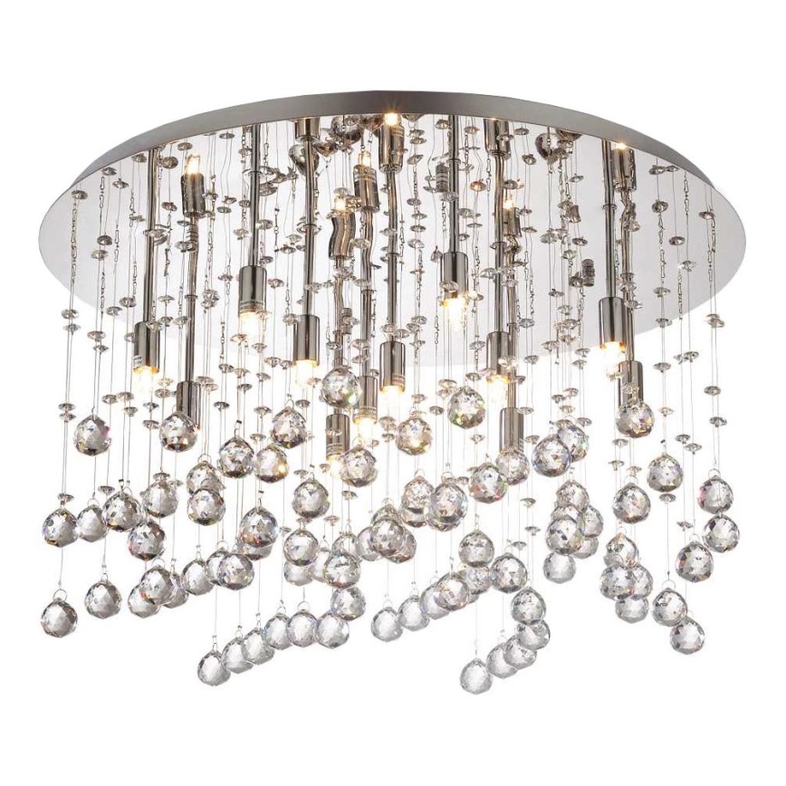 Ideal Lux - LED Crystal ceiling light MOONLIGHT 12xG9/3W/230V d. 60 cm shiny chrome