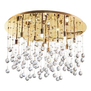 Ideal Lux - LED Crystal ceiling light MOONLIGHT 12xG9/3W/230V pr.60 cm gold