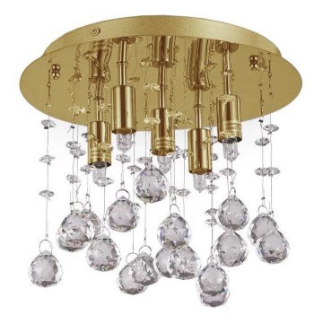 Ideal Lux - LED Crystal ceiling light MOONLIGHT 5xG9/3W/230V d. 26 cm gold