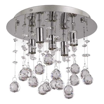 Ideal Lux - LED Crystal ceiling light MOONLIGHT 5xG9/3W/230V d. 26 cm shiny chrome