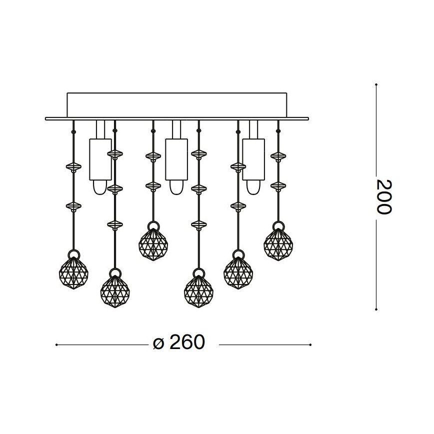 Ideal Lux - LED Crystal ceiling light MOONLIGHT 5xG9/3W/230V d. 26 cm shiny chrome