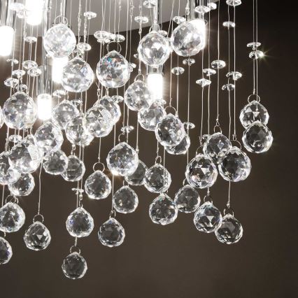 Ideal Lux - LED Crystal ceiling light MOONLIGHT 8xG9/3W/230V d. 40 cm shiny chrome