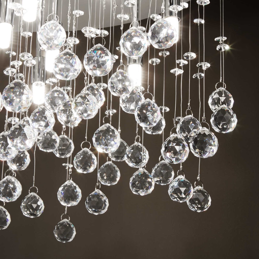 Ideal Lux - LED Crystal ceiling light MOONLIGHT 8xG9/3W/230V d. 40 cm shiny chrome