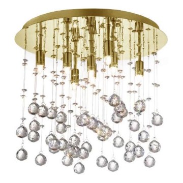 Ideal Lux - LED Crystal ceiling light MOONLIGHT 8xG9/3W/230V d. 40 cm gold