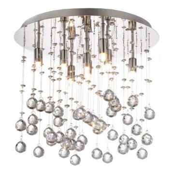 Ideal Lux - LED Crystal ceiling light MOONLIGHT 8xG9/3W/230V d. 40 cm shiny chrome