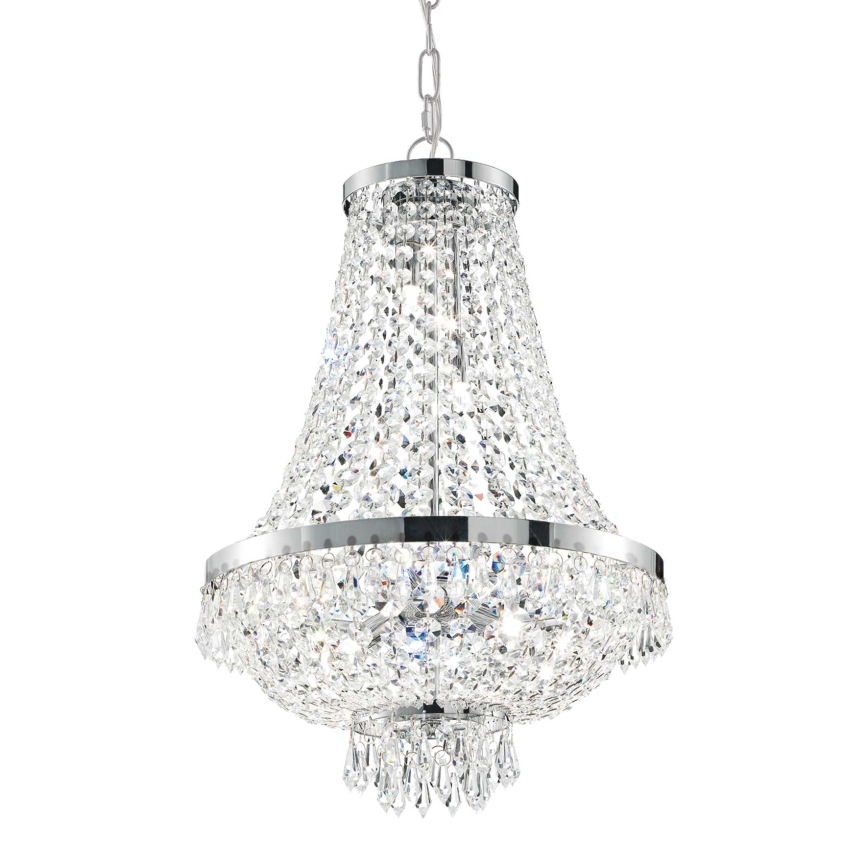 Ideal Lux - LED Crystal chandelier on a chain CAESAR 12xG9/3W/230V d. 55 cm shiny chrome
