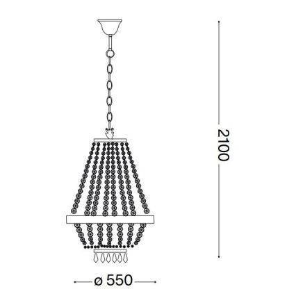 Ideal Lux - LED Crystal chandelier on a chain CAESAR 12xG9/3W/230V d. 55 cm shiny chrome